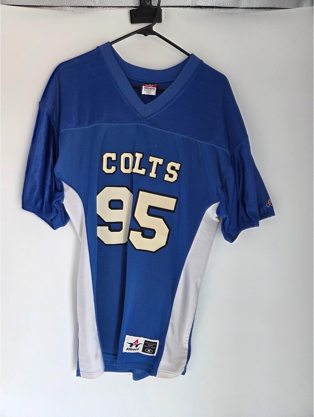 Alleson Athletic Colts #95 Football Jersey Blue White Youth Medium